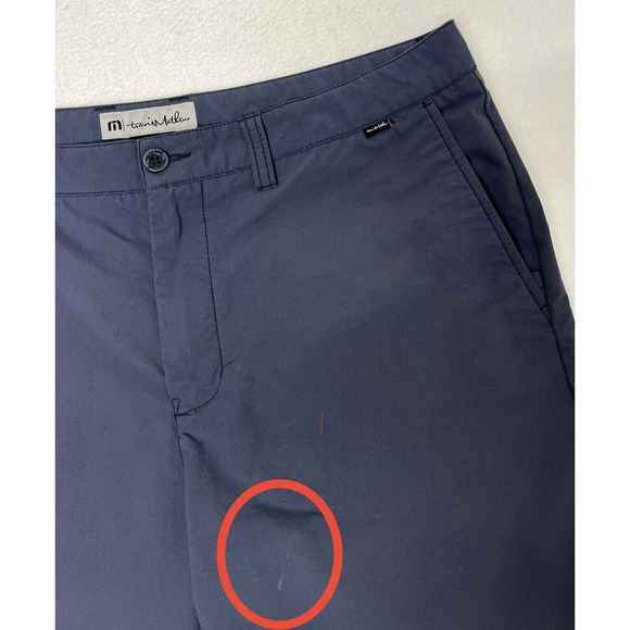 Travis Mathew Performance Golf Shorts Mens Size 36 Blue Chinos 11" Stretch - Picture 2 of 13